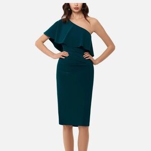 Xsxape hunter green ‎ off the shoulder dress  NWT